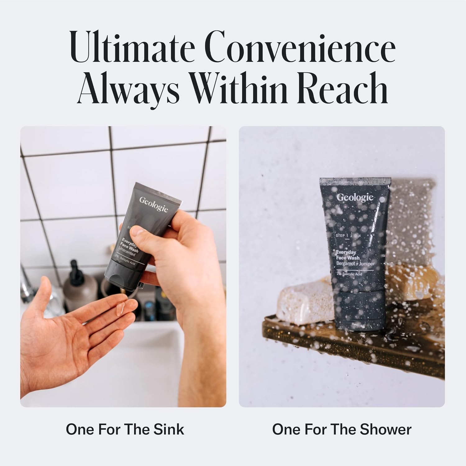 Geologie Daily Face Wash for Sensitive Skin | Fragrance-Free Facial Cleanser for Men & Women | Acne & Oil Control | Non-irritating, Gentle Cleansing & Soothing Face Wash | 2-Pack - Image 6