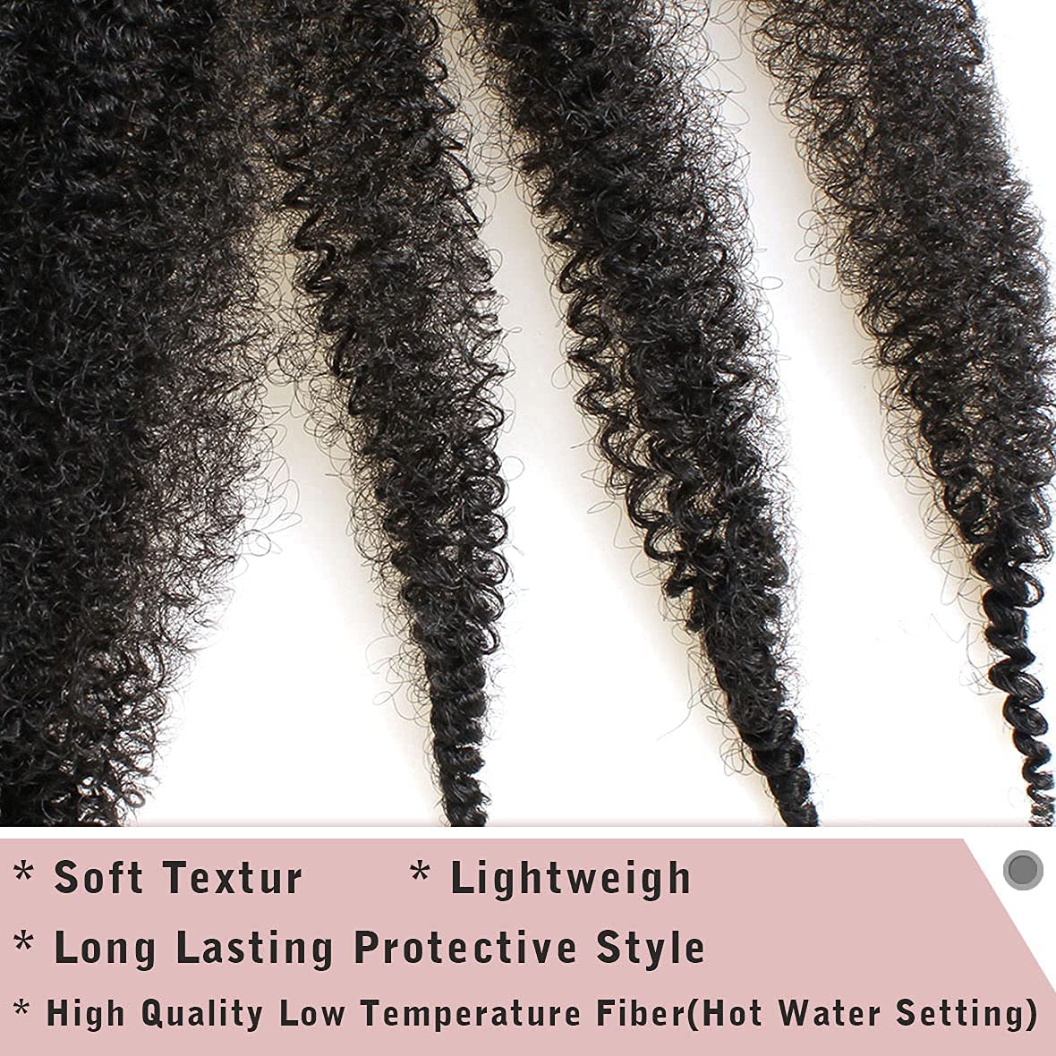 24 Inch Pre-Separated Afro Twist Hair Extensions 8 Packs Natural Black - Image 3