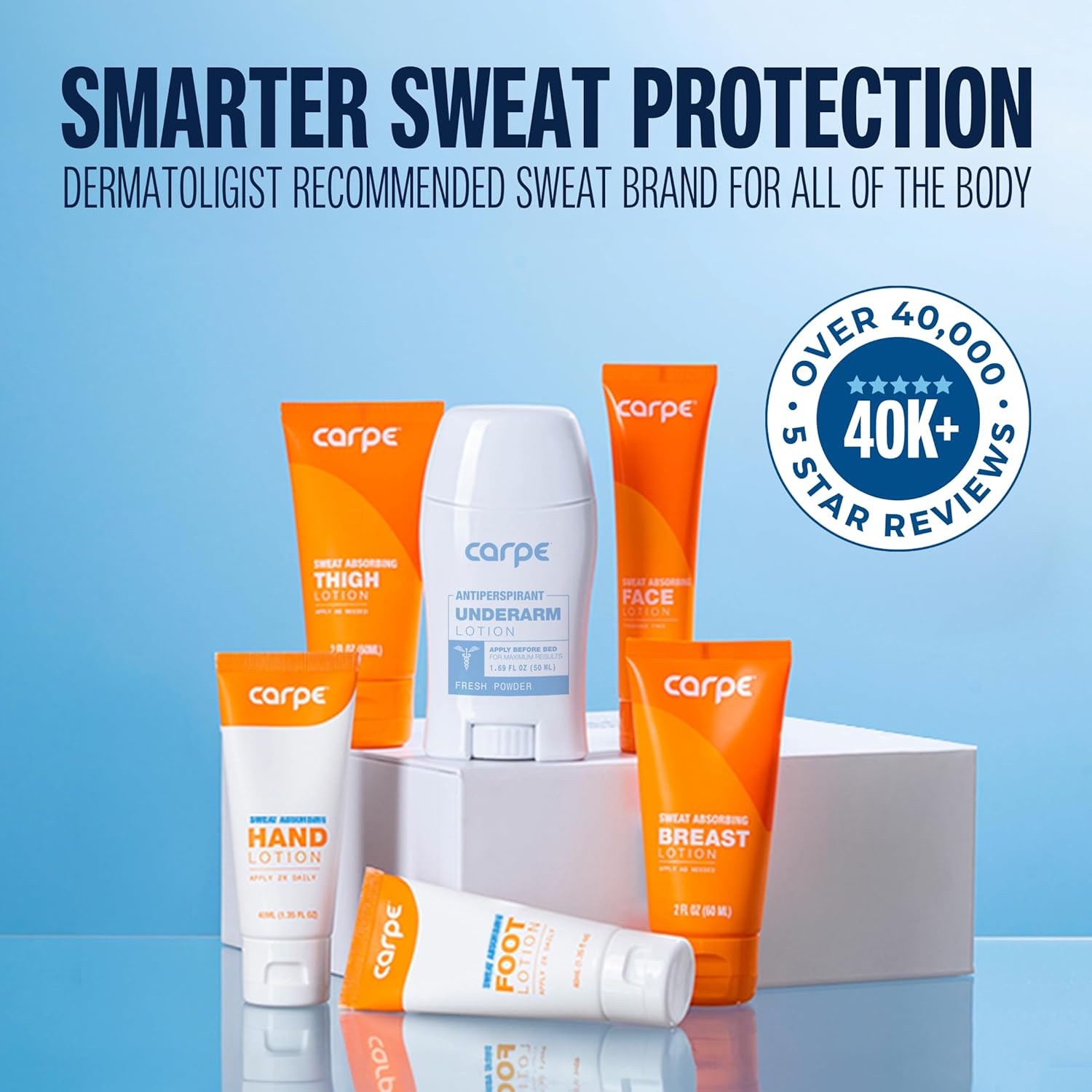 Carpe Sweat Absorbing Foot Lotion, A dermatologist-recommended solution to stop sweaty, smelly feet, Helps prevent blisters, Great for hyperhidrosis - Image 8