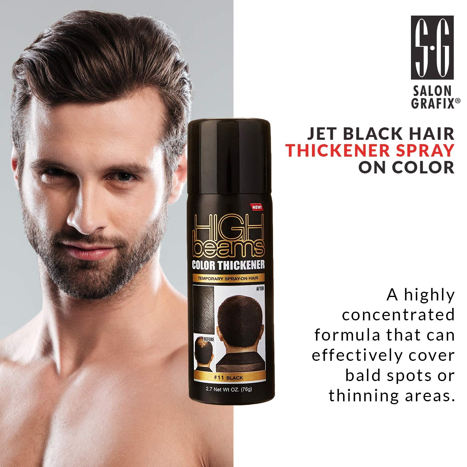 Salon Grafix High Beams Black Temporary Hair Color Spray 2.7 oz Unisex - Image 2