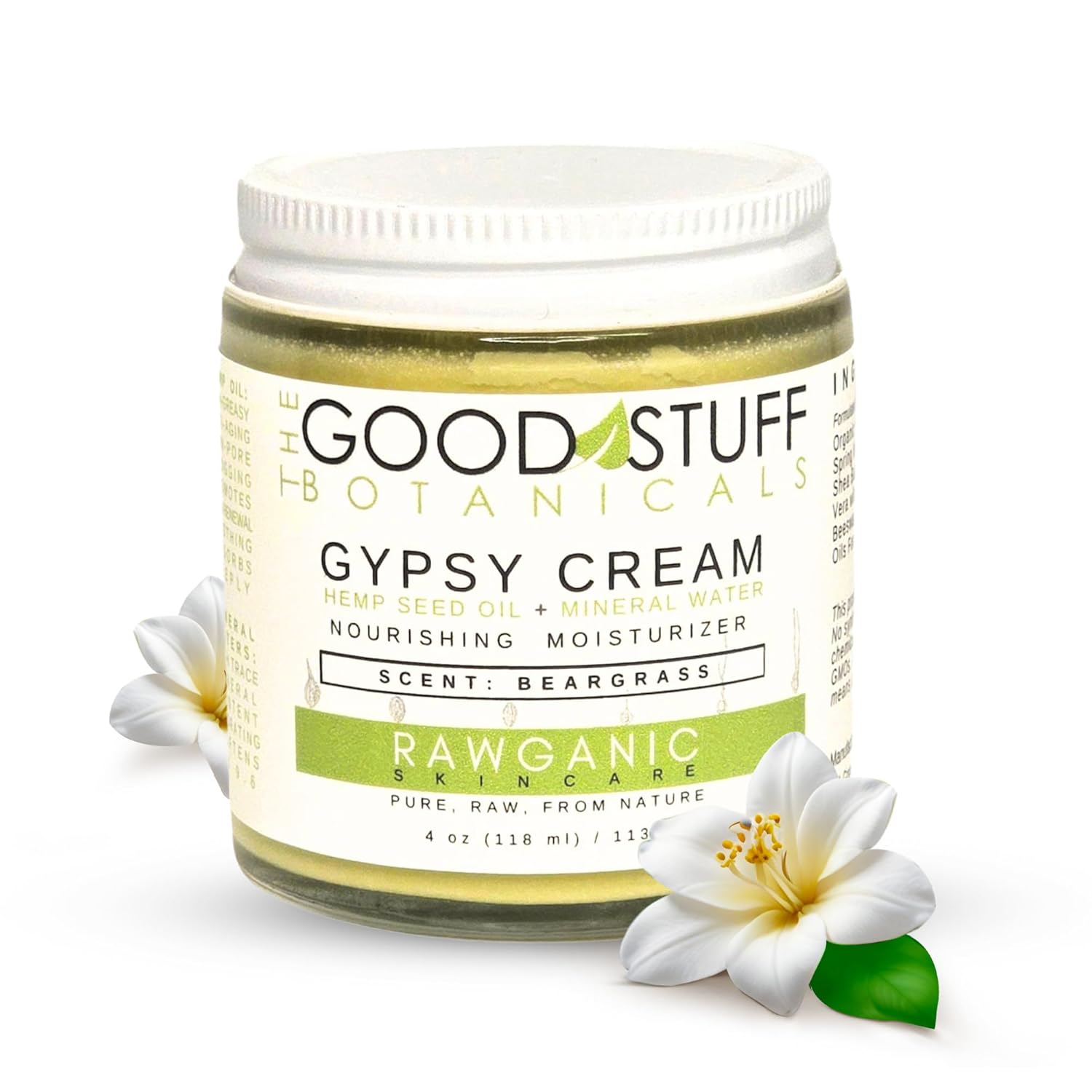 Gypsy Cream | Body and Face Moisturizer for Women | Body Cream for Dry Skin | Beargrass Body Lotion | Organic Hemp Oil & Hot Spring Water Facial Moisturizer - 4 oz