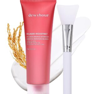 Collagen And Rice Overnight Wrapping Moisturizing Mask: Collagen Face Mask, Hydrolyzed Peel Off Mask For Glowing Skin, Elasticity & Hydrating, Rice Extract, 2.53 FL.OZ