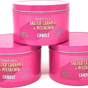 Trader Joe's Salted Caramel + Pistachio Scented Candle 162g 1.7 oz - 3Pack