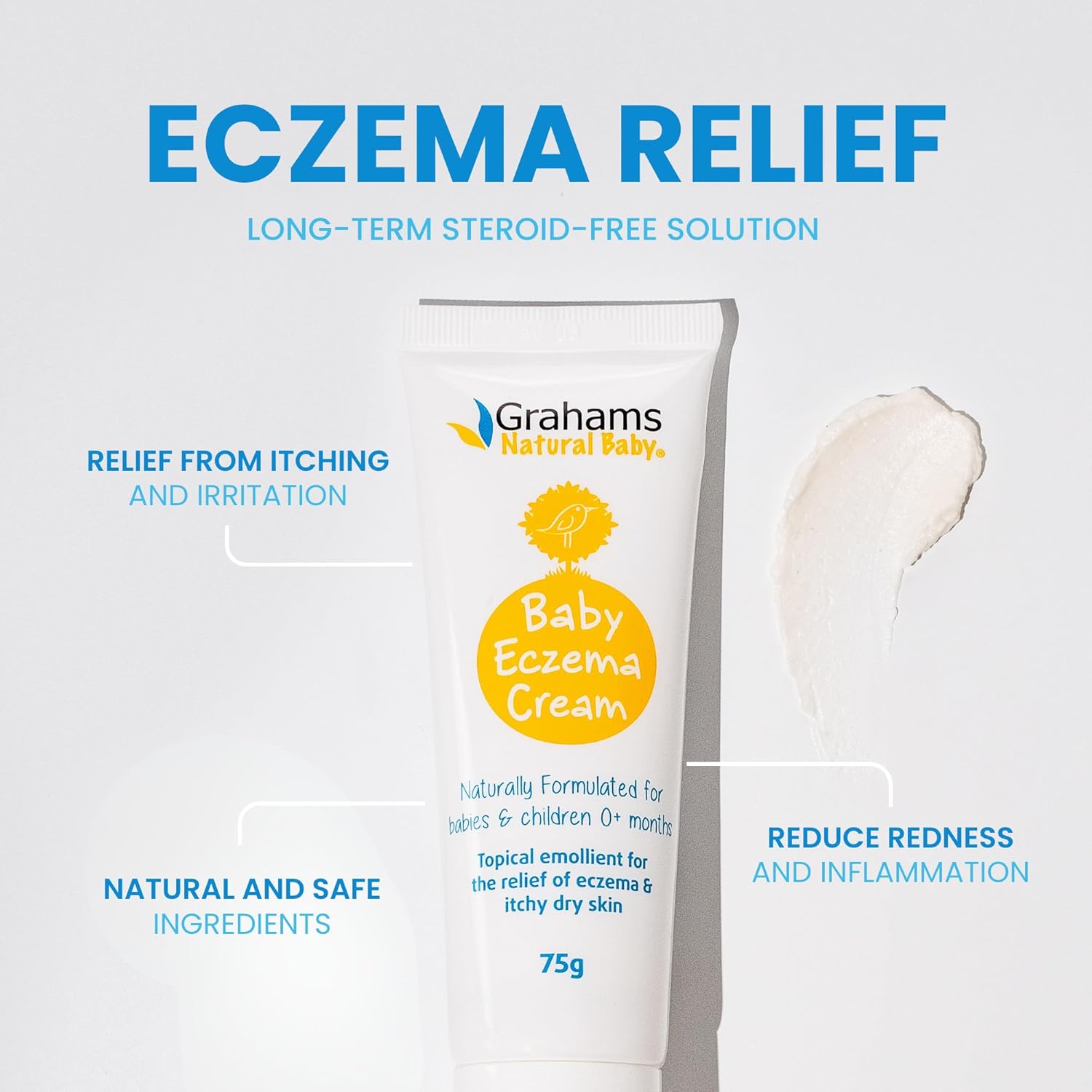 Gentle Baby Eczema Cream Moisturizer for Newborn to 12 Years, 75g, Steroid-Free - Image 4