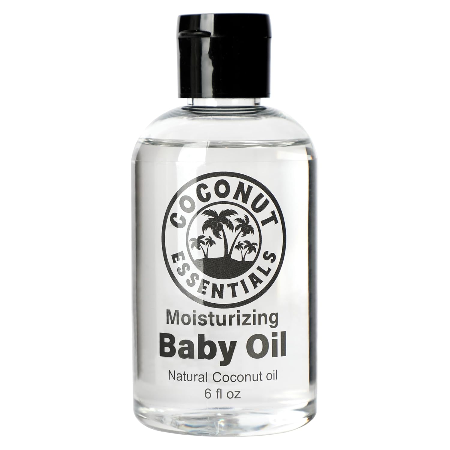 Coconut Essentials BABY OIL - Liquid Coconut oil (MCT) - No Mineral oil - Unscented Moisturizer - Infant & Newborn - Massage, Scalp Sensitive Skin, Eczema & Dry Skin Relief - Fragrance Free (6oz)