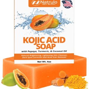 Kojic Acid Soap for Hyperpigmentation – Kojic Turmeric Papaya Soap for Skin Brightening – Dark Spot Reduces Acne, Cleanse Scars & Evens Tone – Kojic Acid Body Wash Made in USA, for All Skin Types
