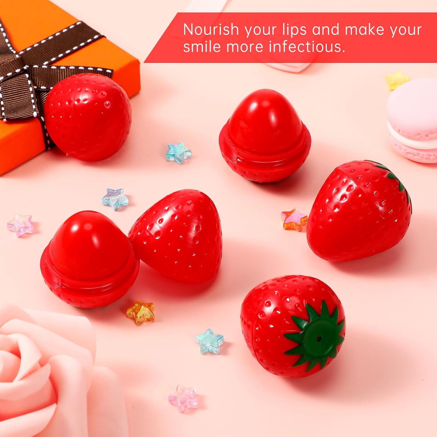 12 Pcs Strawberry Lip Balm Set for Hydrating Plumping Wrinkle Repair - Image 4