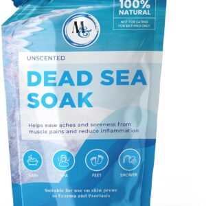Dead Sea Salts for Soaking, Mineral Salt for Bath, Spa, Shower โ More Minerals Than Epsom Salt, Pure and Natural Bath Salt for Foot Soak, Fine Salt Mined from Dead Sea 2 Pound