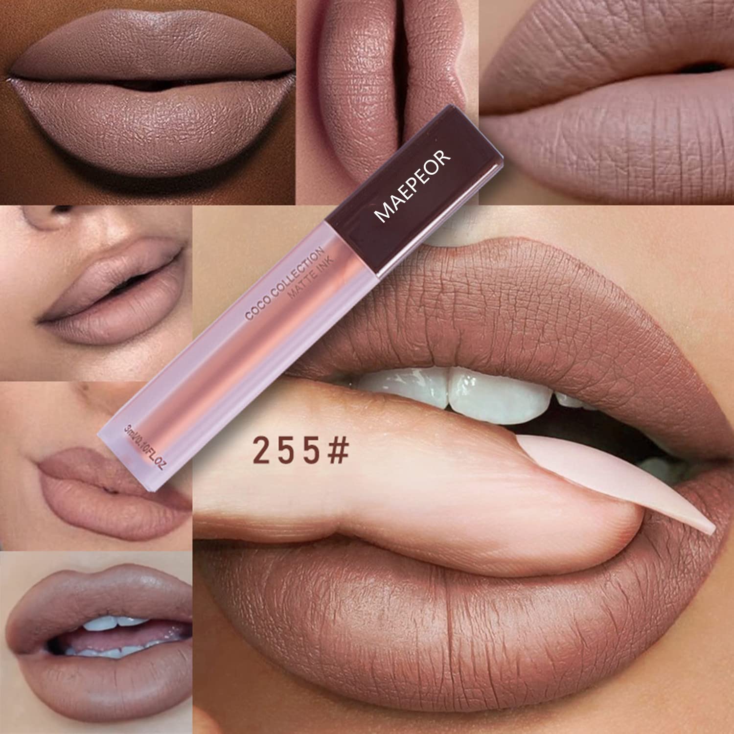 MAEPEOR Matte Liquid Lipstick Set 5 Colors High-pigmented Smooth Creamy Lipstick Long-lasting Non-Stick Cup Not Fade Lip Combo Set for All Skin - Image 2