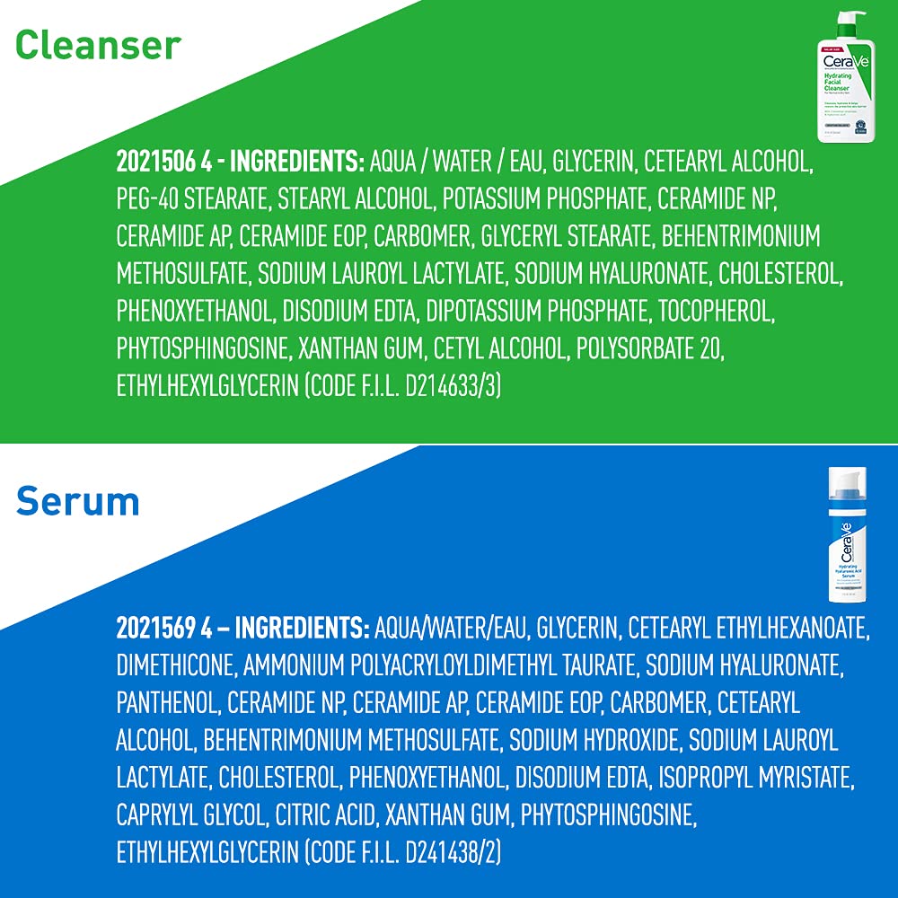 CeraVe Hydrating Face Wash 19oz and Hyaluronic Acid Serum 1oz Dry Skin Set - Image 7