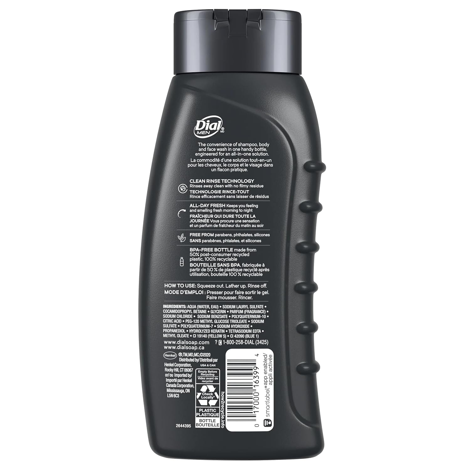 Dial Men Body Wash, 3 Pack, Recharge 3-in-1 Body, Hair and Face Wash, Cedar Leaf Scent, Long Lasting All Day Fresh Body Wash for Men, 20 oz. Each - Image 3