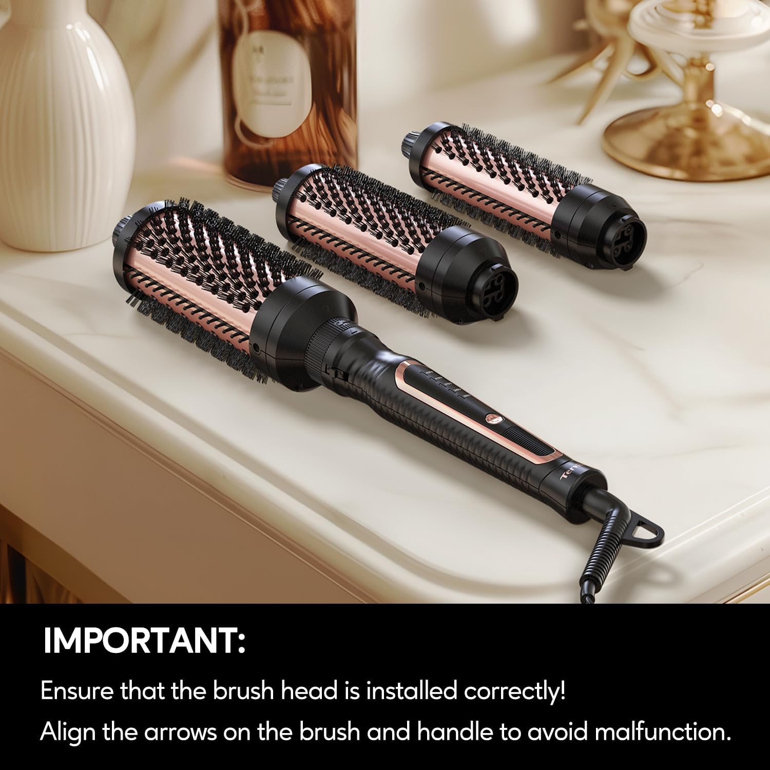 Terviiix PRO 5-Piece Thermal Brush Set for Voluminous Styling, Adjustable Temp, Detachable Heads - Image 2