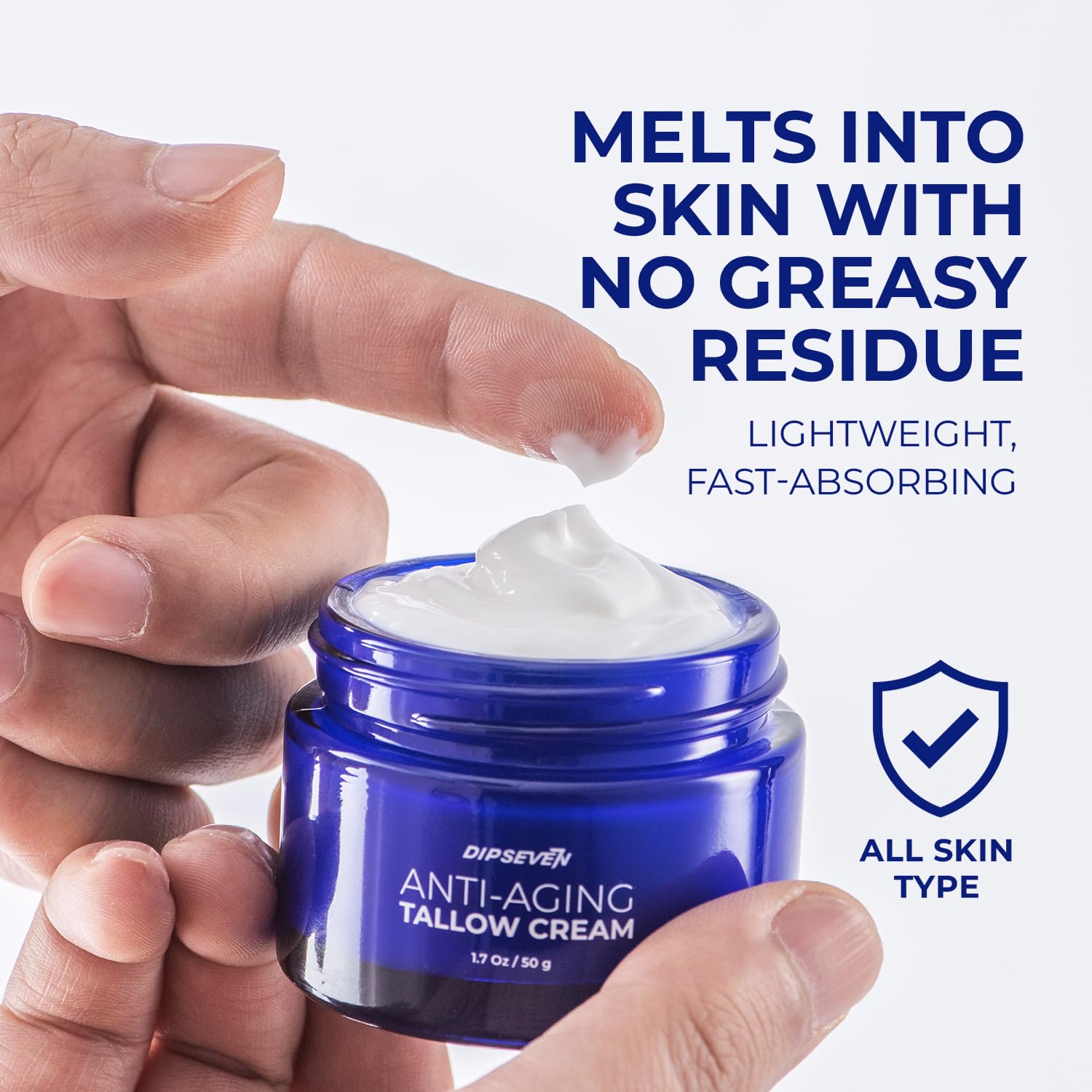 Men's Wrinkle Defense Beef Tallow for Face: Anti-Aging Cream For Men with Beef Tallow, Retinol & Peptides - Day & Night - Facial Skin Care - Anti Wrinkle Organic Face Cream Moisturizer - Image 4
