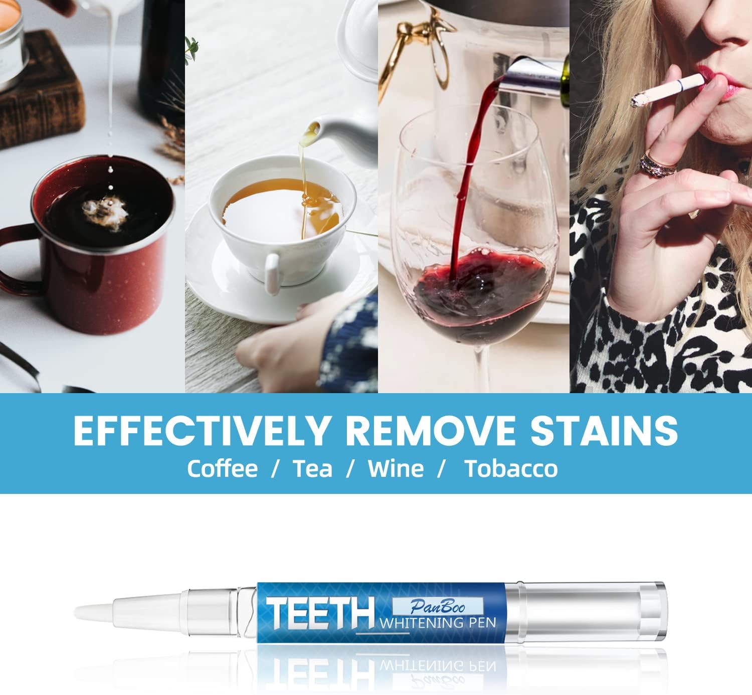 Teeth Whitening Pen 4+1(5 Pack), 70+ Treatments, Use Twice a Day Up to 1-6 Shade Whiter in 1-2 Weeks, 4 Whitening Pens plus 1 Desensitizing Pen, Effective, Painless and Enamel Safe Teeth Whitening Gel - Image 4