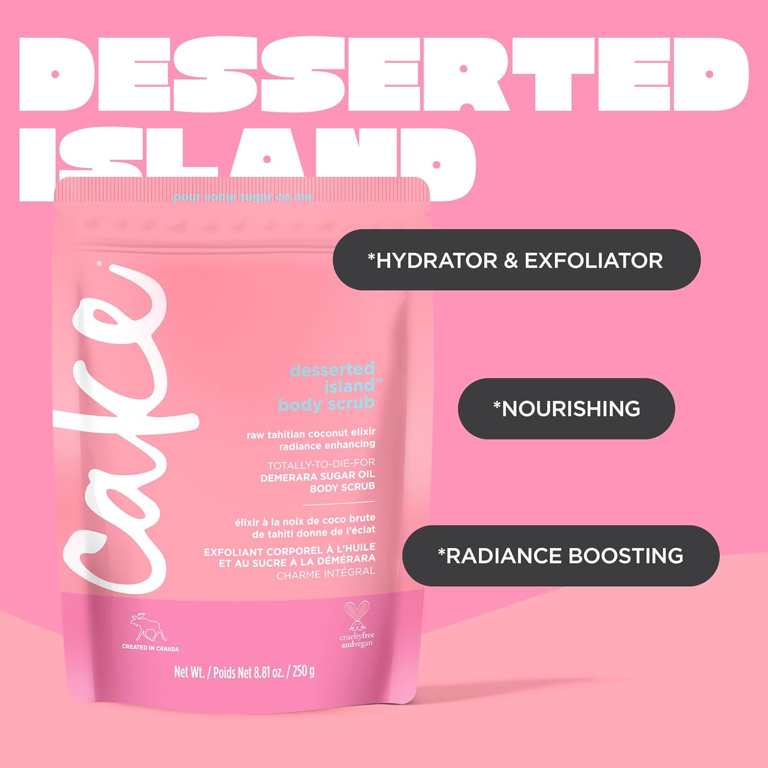 Cake Beauty Desserted Island Vegan Body Sugar Scrub 12 oz - Shea Butter, Coconut Oil for Exfoliation & Moisturization - Image 5