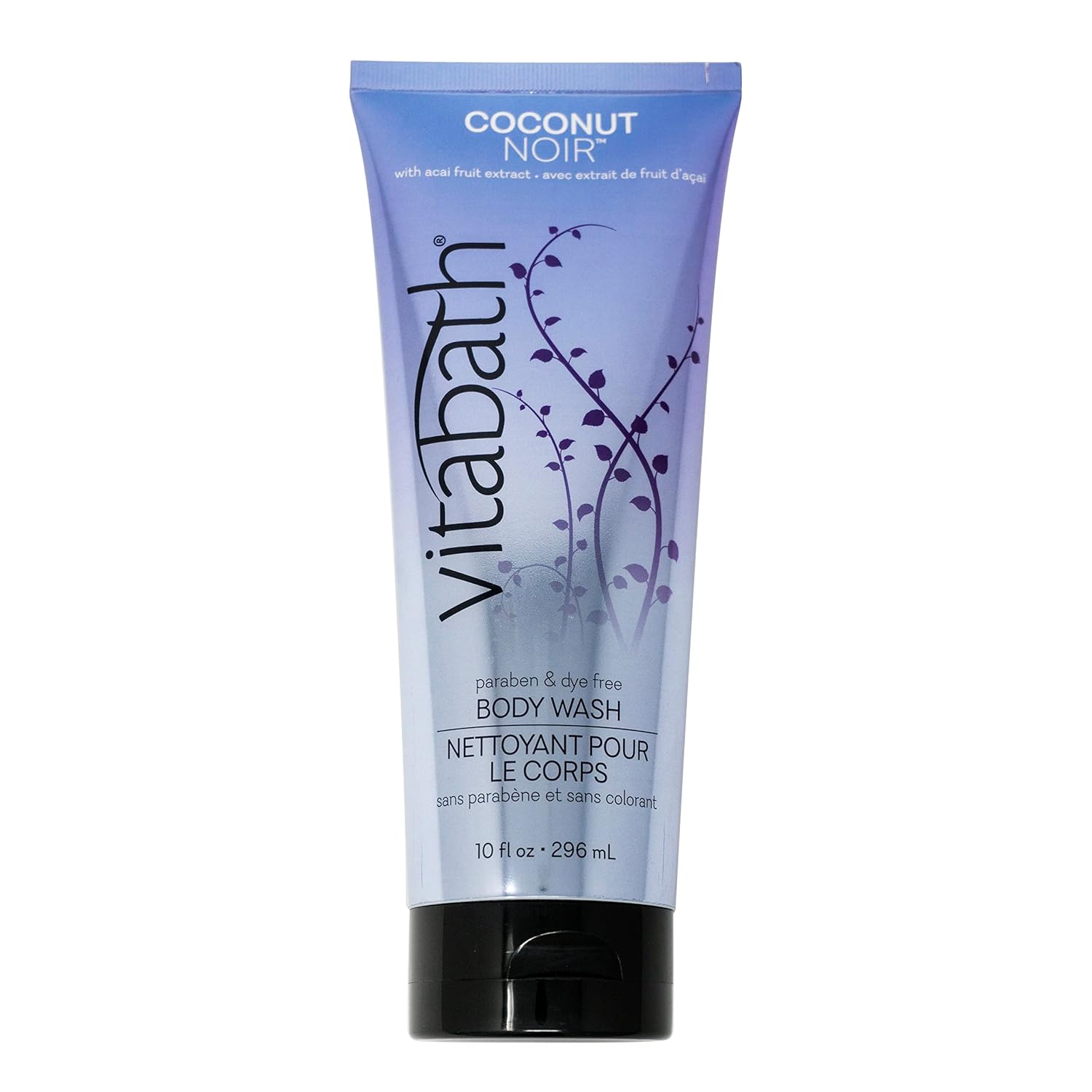 Vitabath Coconut Noir Body Wash Moisturizing Bath & Shower Cleanser & Skincare Radiant Detox & Restore Nourishing Body Polish - Cruelty-Free, Paraben-Free - 10 oz