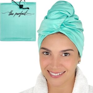Microfiber Hair Towel Wrap for Women - Gift and Travel - Smooth like Silk - Curly, Wavy, Straight Hair Girls - Plopping Essential - Anti-Frizz, Fast Drying, Works Better than a Cotton T-Shirt