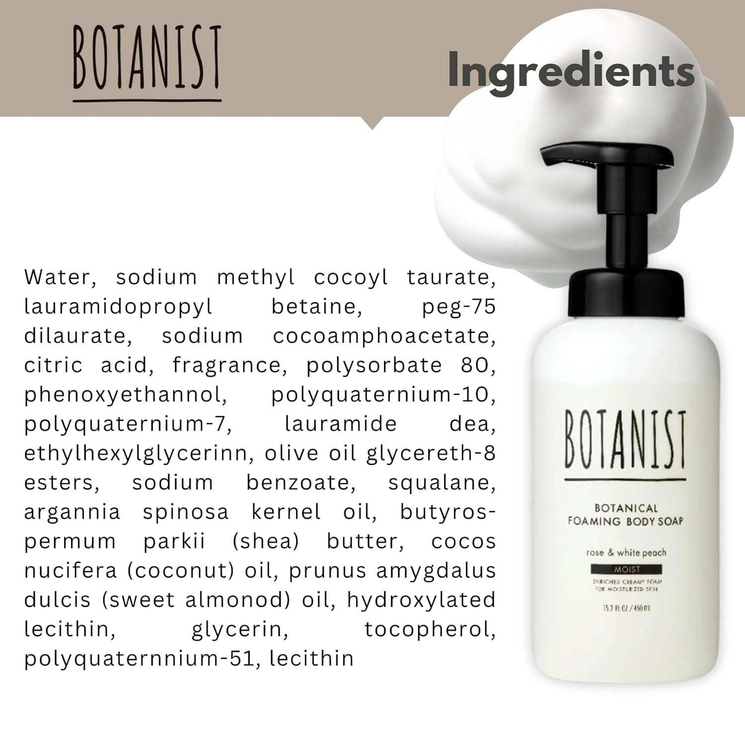 Organic Shea Butter Foaming Body Wash for Sensitive Skin, Rose Peach Scent, 15.2 Fl Oz - Image 9