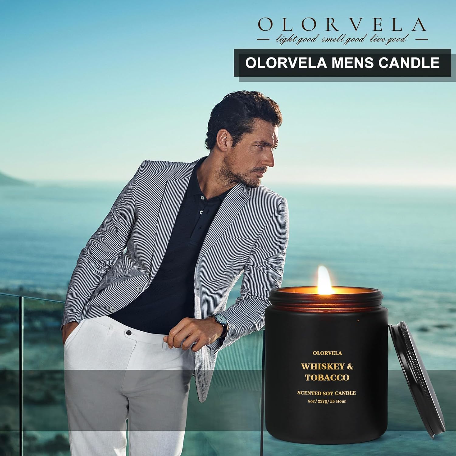 Scented Candles for Men, Candles for Home Scented, 8oz Vanilla Candle,50-Hour Burn Time, Aromatherapy Home Decor Gifts for Men - Image 5