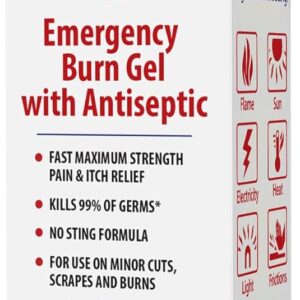 Alocane Max Emergency Burn Gel, 4% Lidocaine Hydrochloride, .13% Benzalkonium Chloride, Maximum Strength Relief, Itch Relief, For Sunburns, Kitchen, Radiation, Chemical, First-Degree Burns, 4 Fl Oz