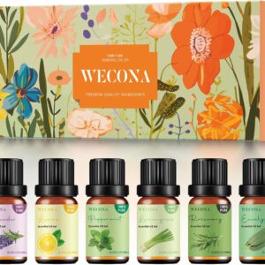 Essential Oils for Diffusers for Home - Top 6 Aromatherapy Oils Set, Relaxation, Air Freshening, Candle Making - Peppermint, Lavender, Eucalyptus, Lemongrass, Rosemary, Lemon - 10ml x 6