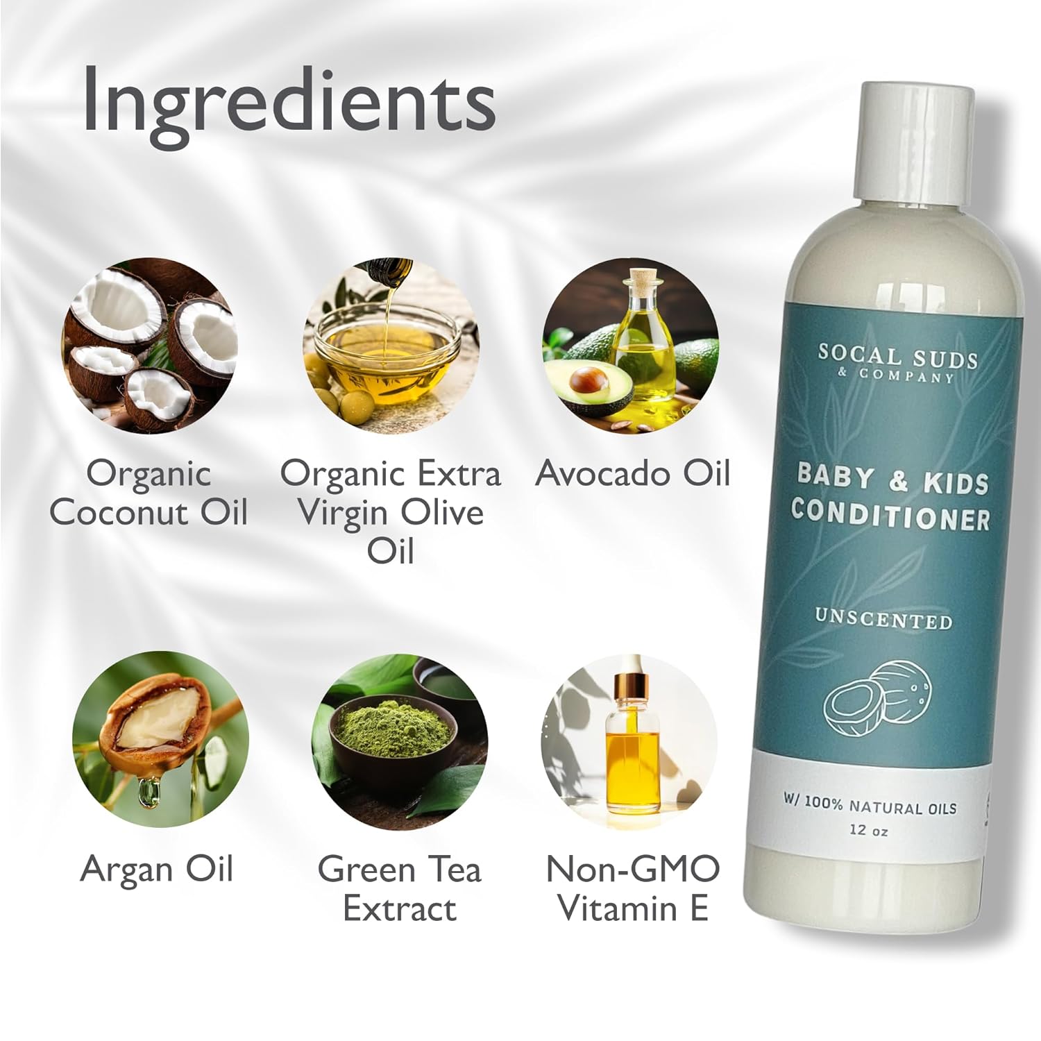 SoCal Suds & Company Organic Baby & Kids Conditioner 12oz Gentle Moisture for Sensitive Scalp - Image 3