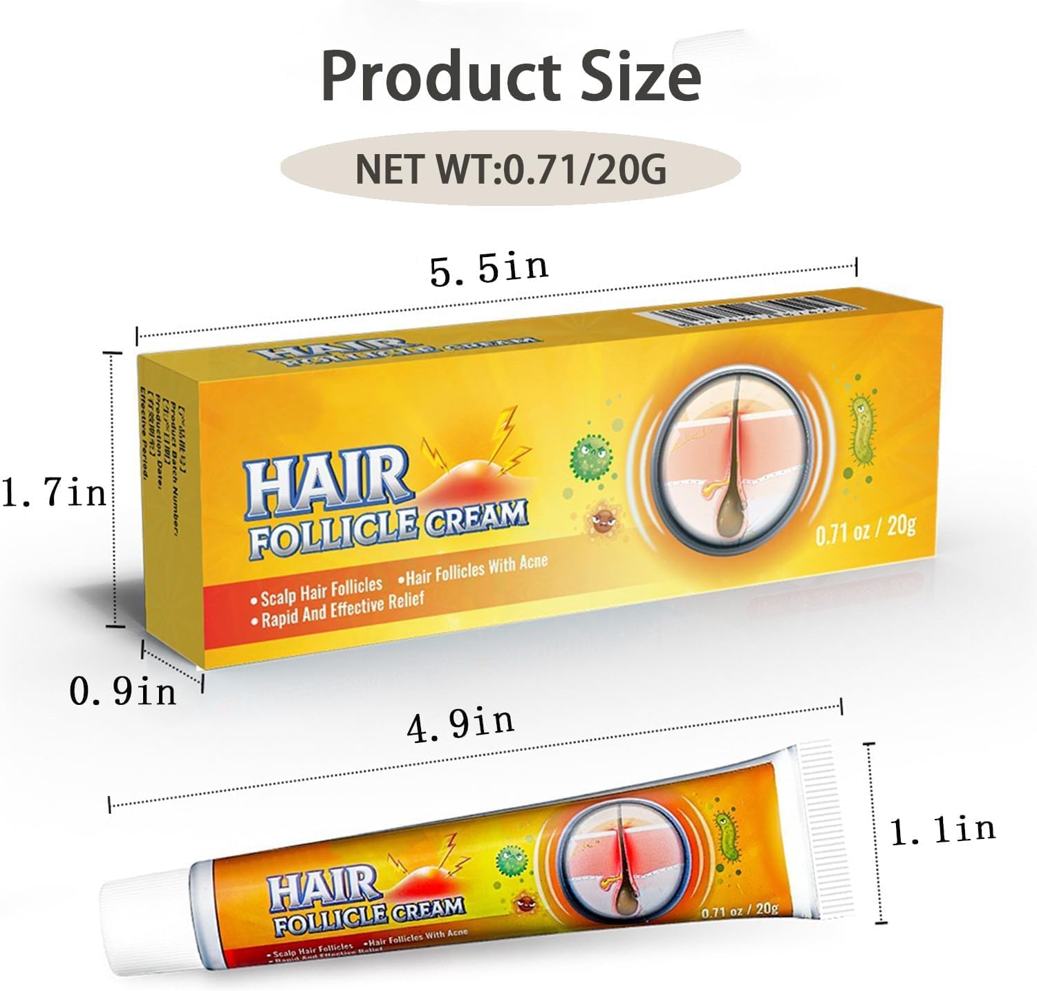 TKTT Folliculitis Cream for Scalp Face Body 1.42 Oz Treats Redness Inflammation - Image 7
