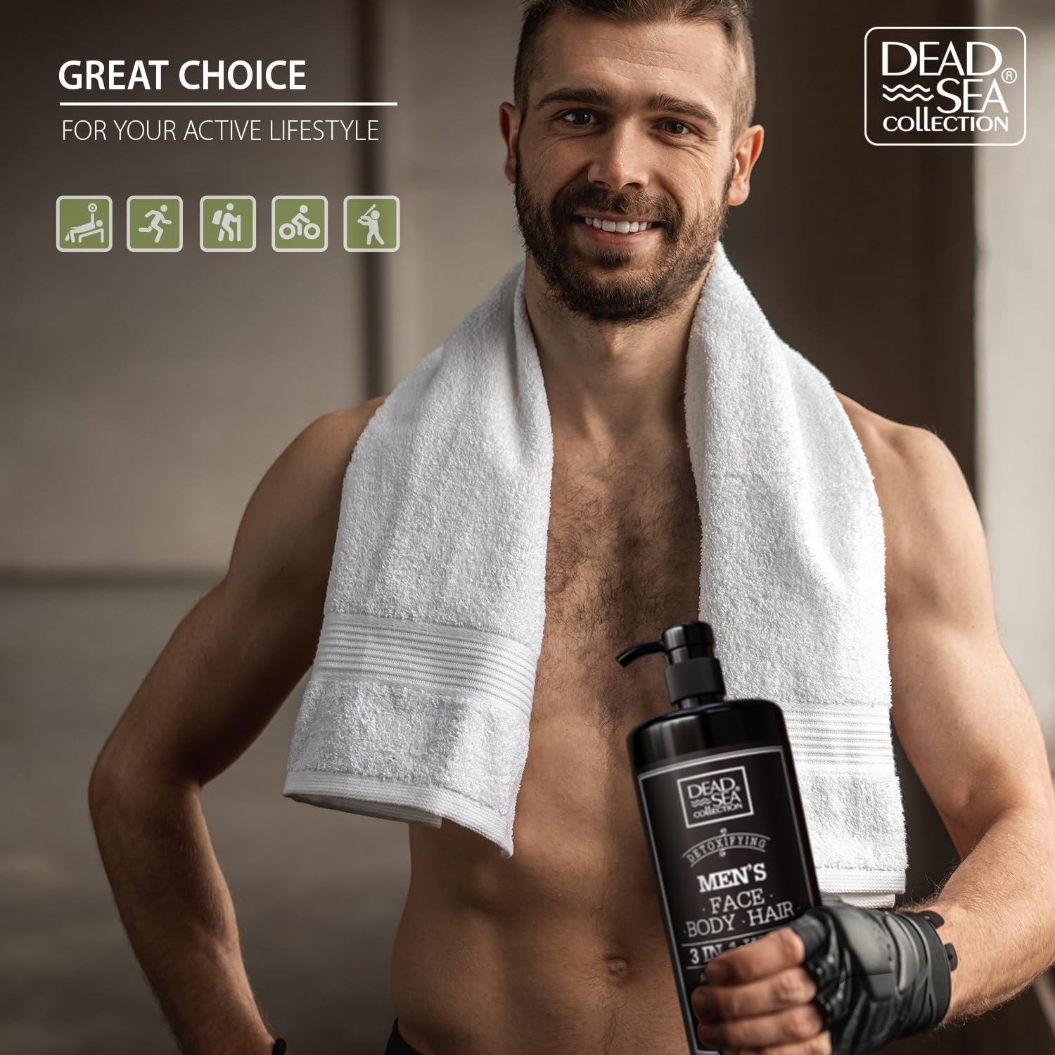 Dead Sea Collection Amber Wood 3-in-1 Men's Body Wash Shampoo Shower Gel 33.8 Fl Oz - Image 3
