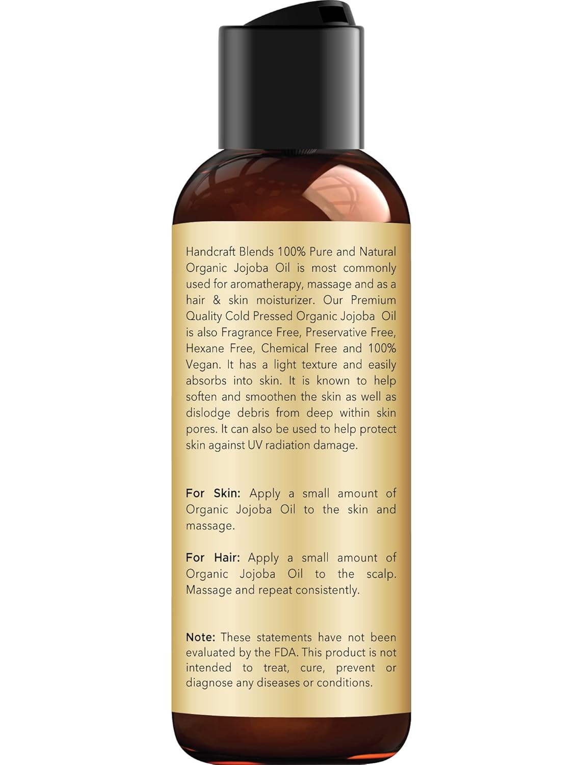 Handcraft Blends Organic Cold-Pressed Jojoba Oil 4 Fl Oz 100% Pure Carrier Oil - Image 2