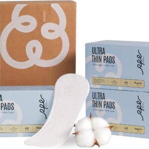 100% Organic Panty Liners for Women-120ct, Ultra Thin Cotton Cover, Regular Pantiliners, Light Absorbency, Unscented Barely There Pantie Liners (Regular Liner, Size 1, 120ct)