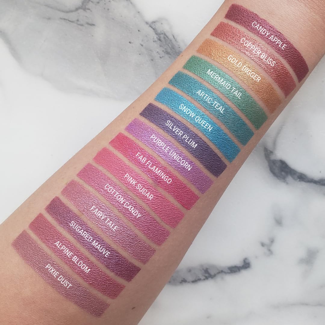 Aromi Metallic Liquid Lipstick | Long-lasting, Smear, Smudge, + Transfer Proof, Waterproof, Light, Baby Pink Lip Color with Shimmery Finish, Paraben + Phthalate Free (Pink Sugar) - Image 5
