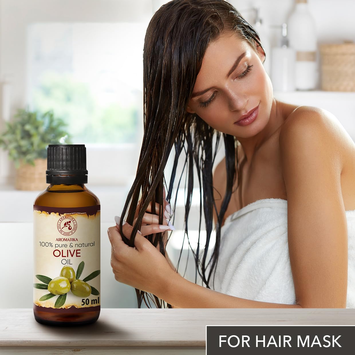 Olive Oil Extra Virgin 1.7 Fl Oz - 100% Pure Unrefined - Best for Hair - Skin - Nails - Lips - Face - Body - Scalp - Great for Beauty - Massage Oil Base - Spa - Olive Oil Cold Pressed - Glass Bottle - Image 7