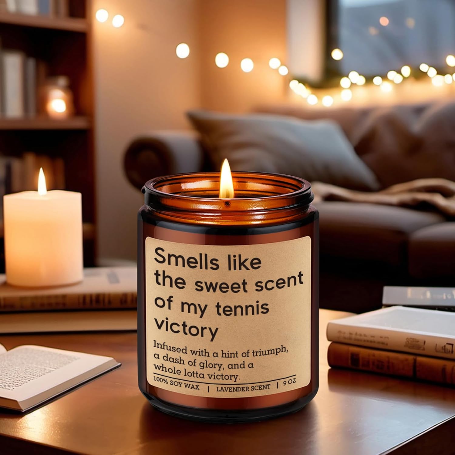 GSPY Scented Candle - Tennis Gifts for Women, Men - Funny Sports Themed Accessories Gifts for Tennis Players, Lovers - Funny Graduation, Fathers Day, Birthday Presents for Boy, Him, Female, Mom, Dad - Image 7