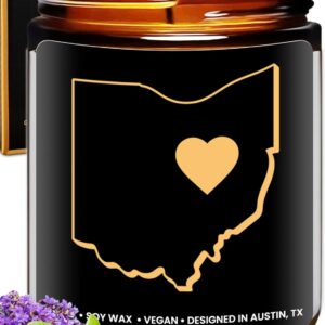 Ohio Candle, Unique Ohio Themed Gifts for Men and Women, Best State Souvenir Gifts for Moving Away, Thoughtful Home Sick Presents, Ideal for Birthday, Christmas, Graduation, Gift Ready