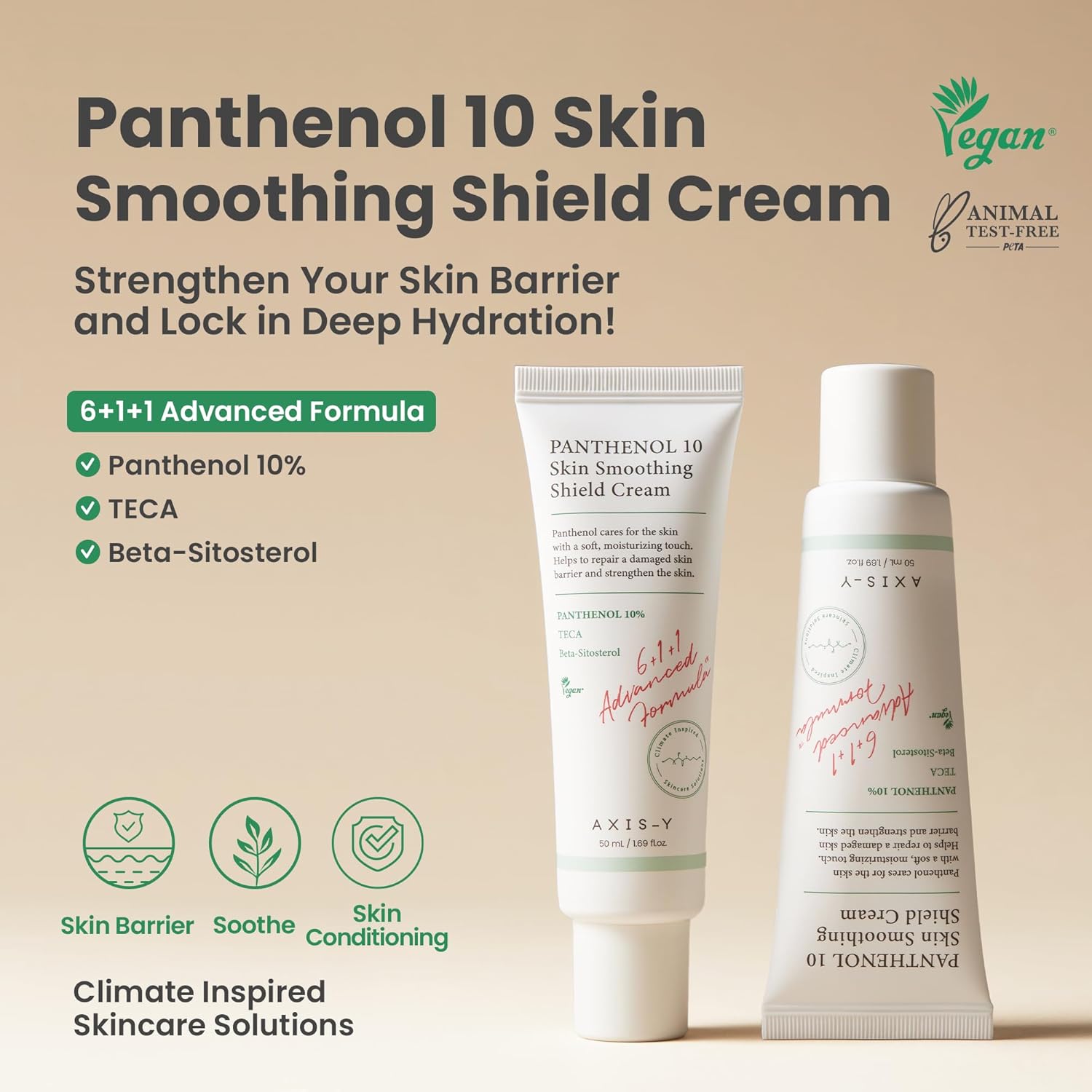 AXIS-Y Panthenol 10 Skin Smoothing Shield Cream 1.69 fl oz Vegan Moisturizer - Image 5