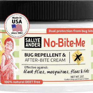 SALLYEANDER No Bite Me All-Natural Bug & Insect Repellent - Anti Itch Cream - 2 oz - Safe for Kids and Infants - Repels Mosquitoes, Black Flies, Fleas, and Ticks