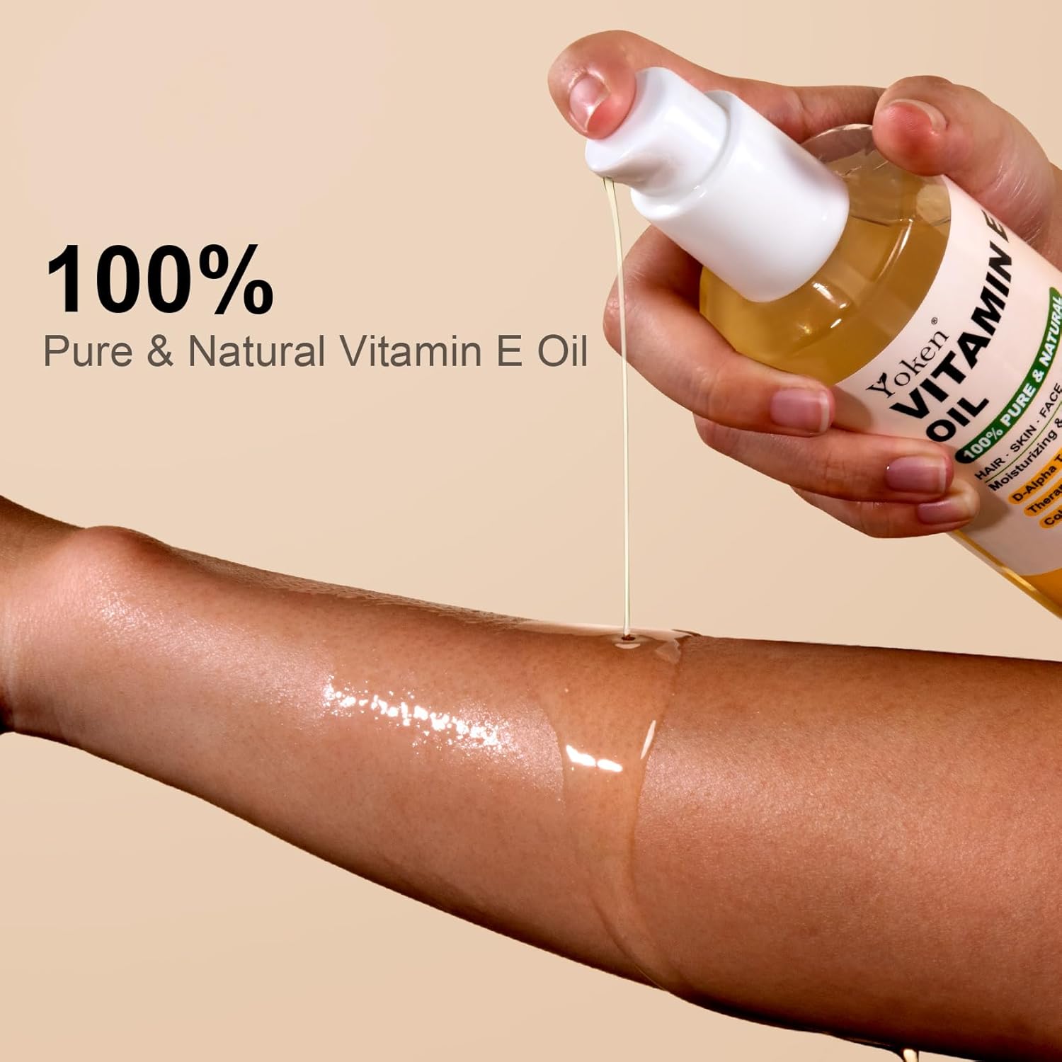 Vitamin E Oil 8 Fl Oz Organic Vitamin E oil for Skin 70,000 IU Vitamine oils for Scars Hair,Face,Nail,Scalp Perfect Bath and Body Oil Cold Pressed Hexane Free Non-GMO Gluten Free Formula - Image 3