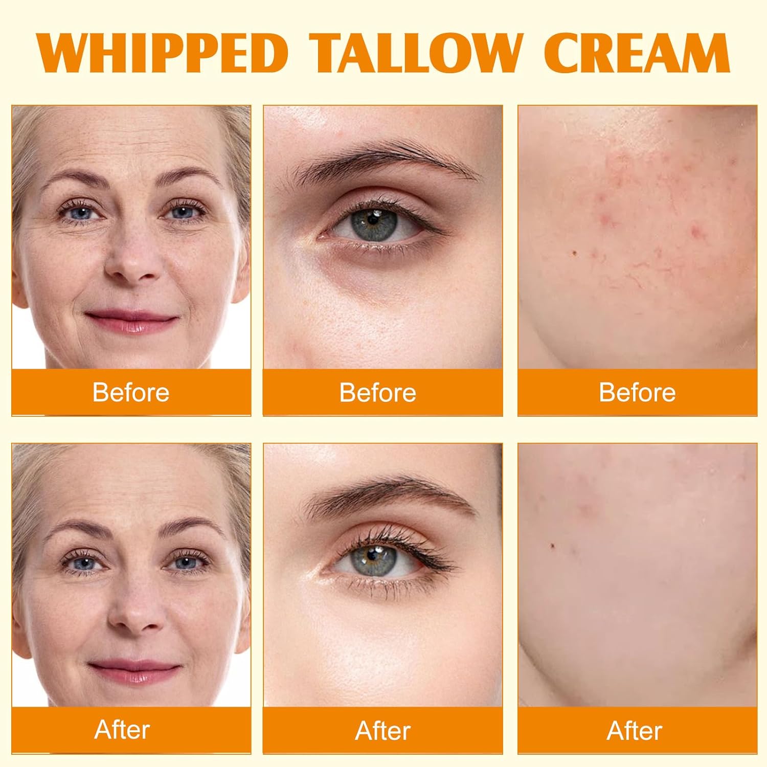 Beef Tallow for Skin, Tallow and Honey Cream Natural Tallow Face Moisturizer, Hydrating Beef Tallow Balm Deeply Moisturizing for Face & Body Skin Care - Image 4