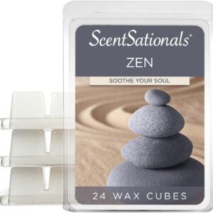 Scentsationals Wax Melts, Wax Cubes Strong Scent -Zen - Long Lasting Scented Melts for Warmer, 10oz (24-Cubes)