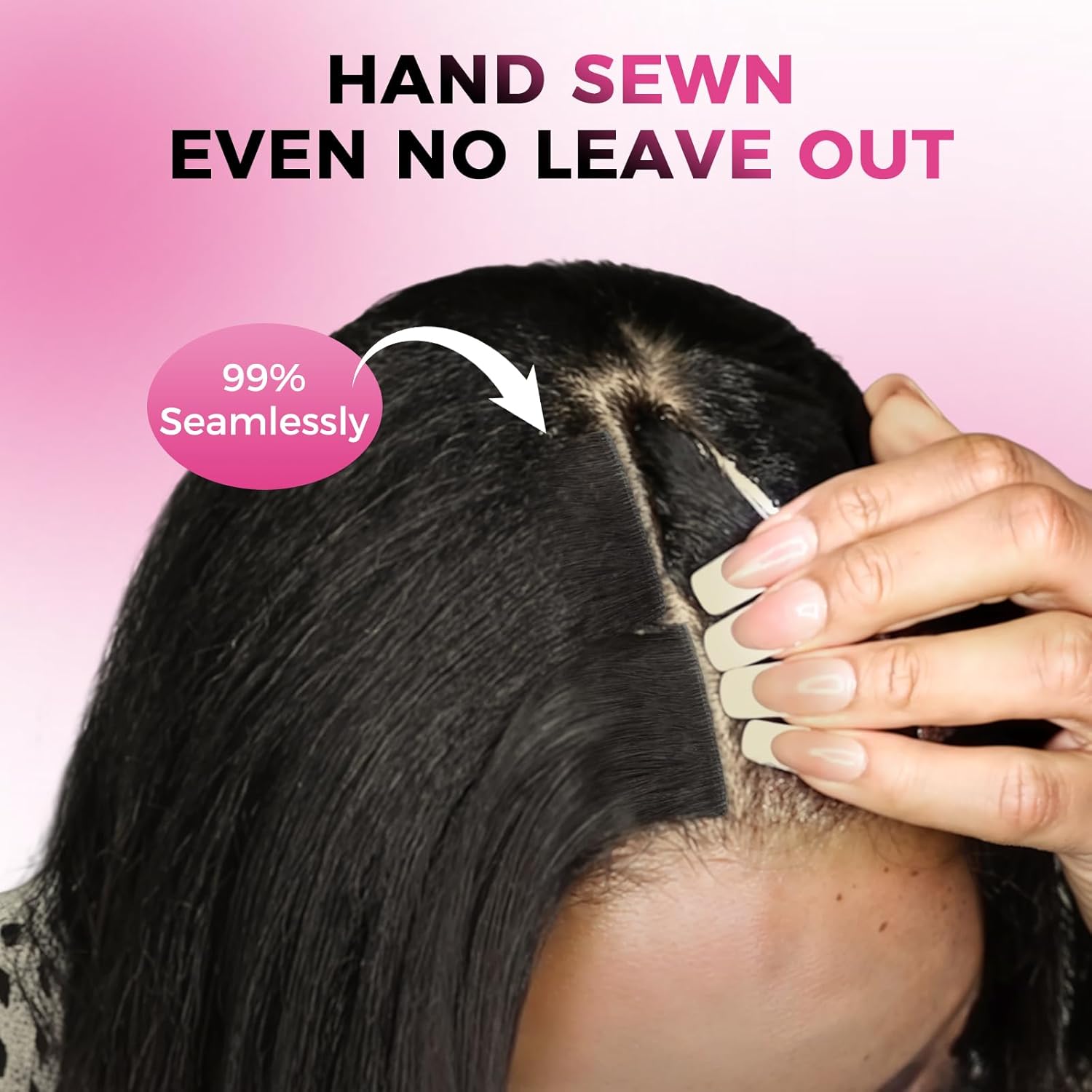 Lashey Invisi Edge Tape in Hair Extensions Human Hair, Natural Black 16 inch 50g Body Wave, 10pcs Injected with 10pcs Classic Tape ins, Real Virgin Human Hair Invisible Seamless Tape in Extensions - Image 3