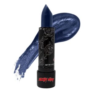 Bloody Mary Lipstick Professional Hollywood Makeup Quality -Creamy & Long Lasting – Fashionable Eccentric Gothic Style - Ideal For Halloween - Unique Color & Rich Pigment (Navy Blue)