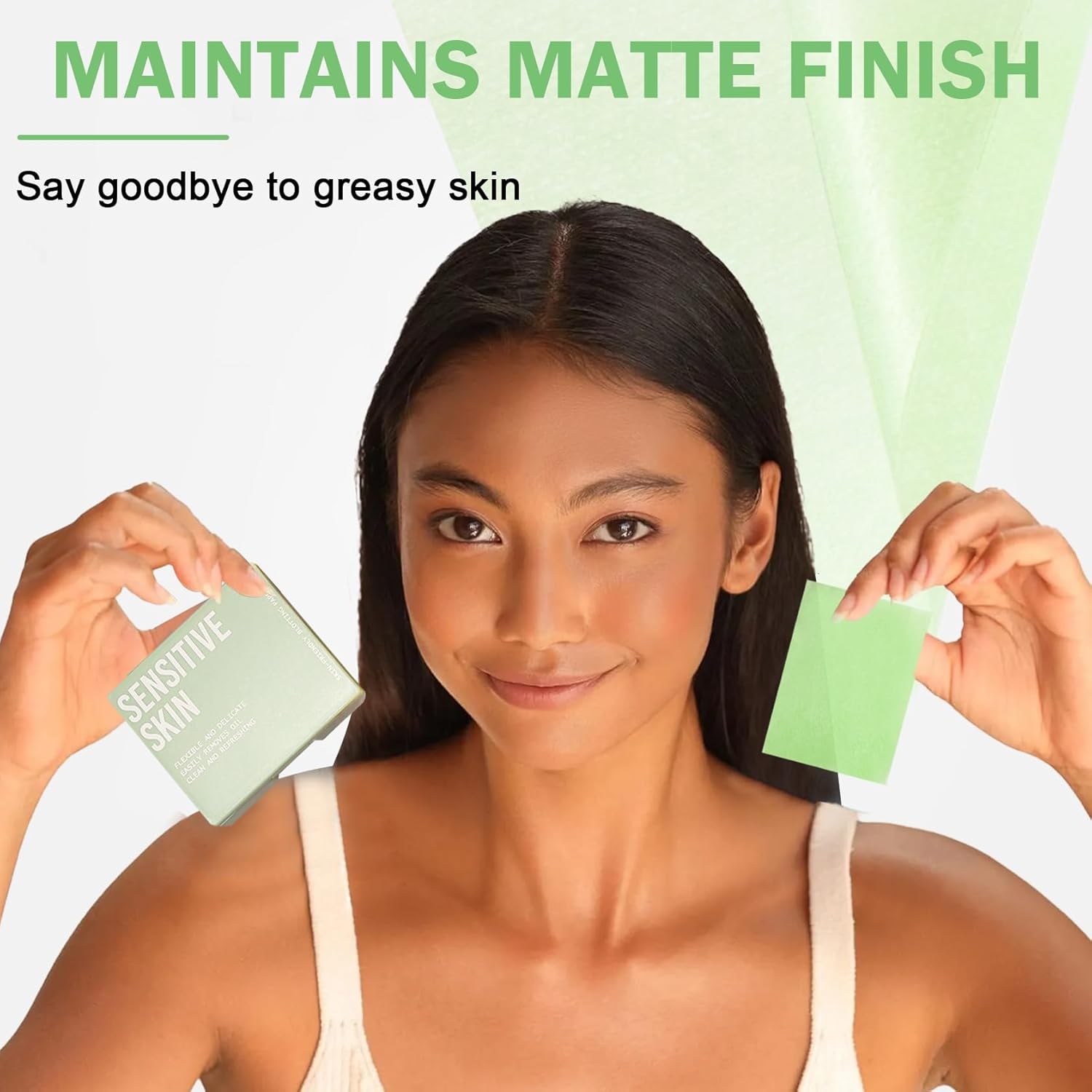 Oil Blotting Sheets for Oily Skin with Makeup Puff & Mirror Case (200 Sheets) - Image 7