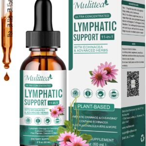 Lymphatic Drainage Drops-Vegan 11-in-1 Lymphatic Drainage Supplements-Lymph System Support with Echinacea, Cleavers,Elderberry-Detox Cleanse-Non-GMO -2 fl oz-60 Servings