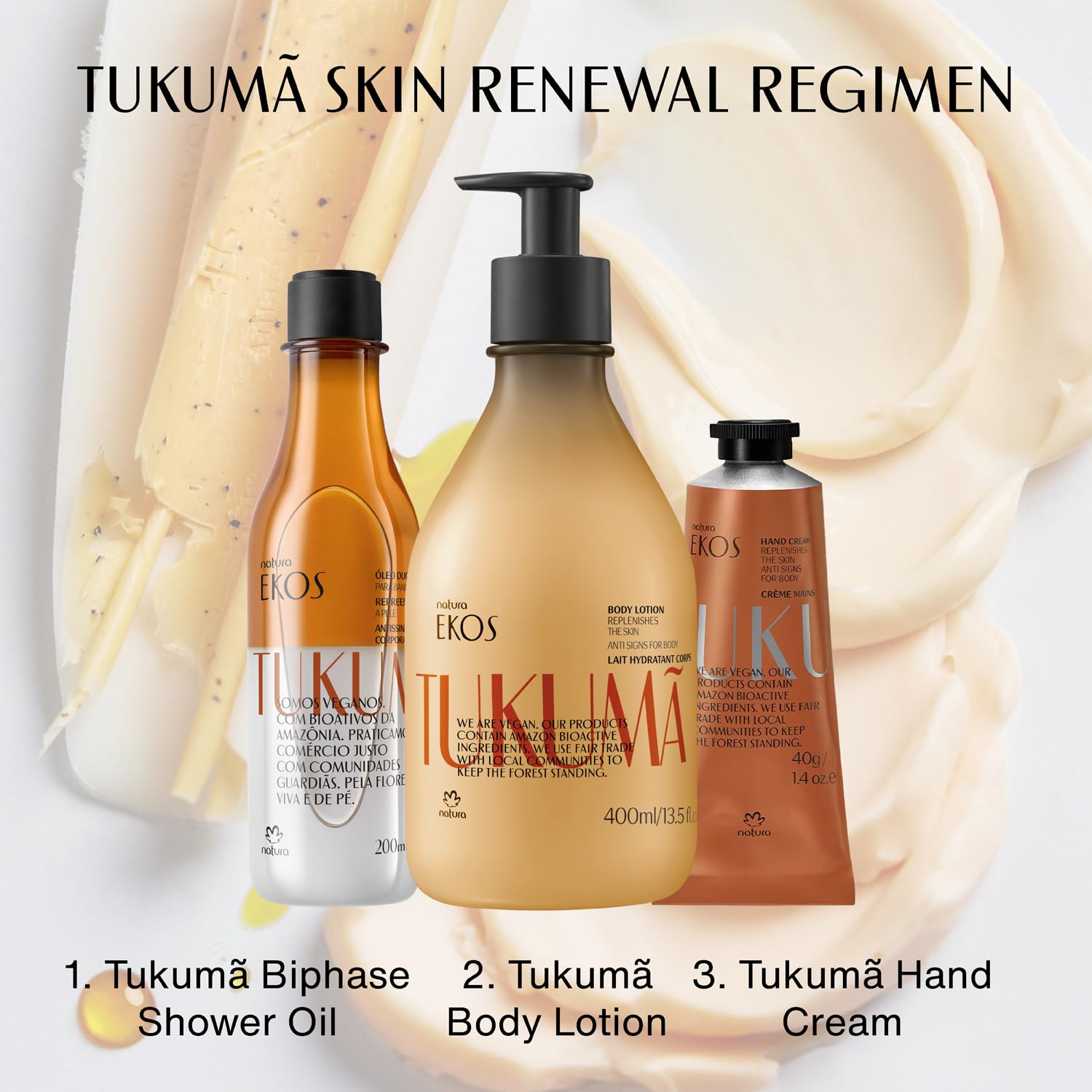 natura - Ekos Tukumã Biphase Shower Oil - Replenishing In-Shower or Bath Body Oil - Anti-Signs - Scented - Bath Oil - Skin Moisturizer - Vegan Skin Care - Brazilian Beauty Secrets - 6.7 fl oz (200ml) - Image 6