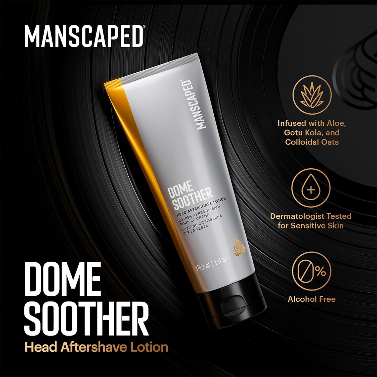 MANSCAPED® Dome Soother Men’s Head Aftershave Lotion – Infused with Aloe & Colloidal Oats for Soothing & Hydrating Scalp Skin, Quick Absorbing & Dries Clear Relieving Post-Shave Discomfort, 4 fl. Oz. - Image 2