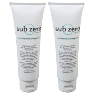 Sub Zero Cooling Pain Relief Gel, 4-oz Tube - Joint Relief and Nerve Pain Relief Cream for Muscle Deep Pain Relief, Back Pain Relief Products, 2 Pack