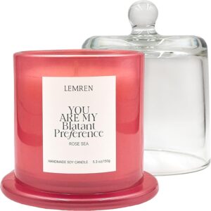 Rose Scented Candles Presents for Girlfriend: Couple Presents, Valentine’s Day, Birthday, Christmas, Candles for Home Scented, Relaxation & Romance