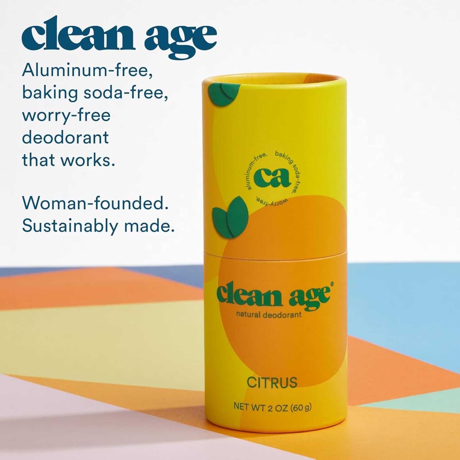 All-Natural Aluminum-Free Citrus Deodorant Stick for Kids, Teens - 2 oz Paraben-Free Formula - Image 2