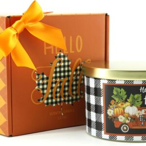 Fall Candles, Fall Decorations for Home - Fall Gifts for Women, Natural Soy Wax Sea Salt Caramel Scented Candles(12.7oz)