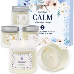 Scented Candles, Long-Lasting Candles for Home Scented, 5 Pack Scented Candles, Candles for Women, Natural & Safe Ingredients, Candle Set for Birthday, Christmas, Festival
